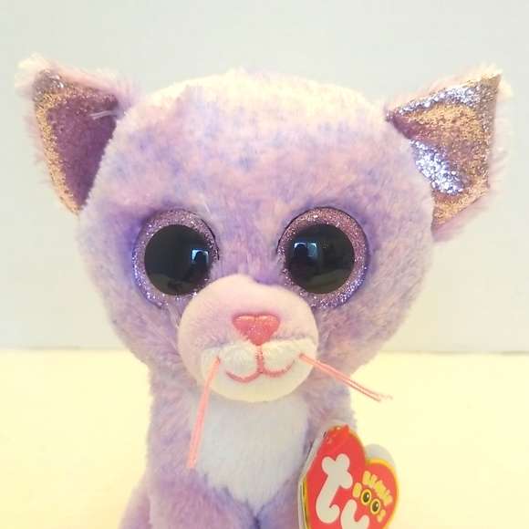 NWT Ty Beanie Boo Purple Cassidy the Kitty Cat Plush Toy - Picture 4 of 10